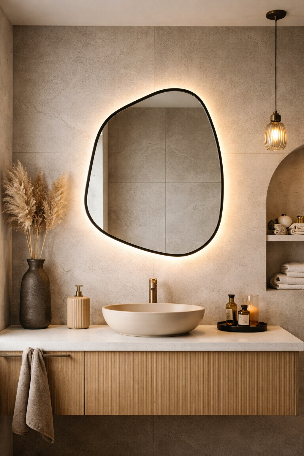 Aura Irregular Mirror Unique Aesthetic Asymmetrical Mirror