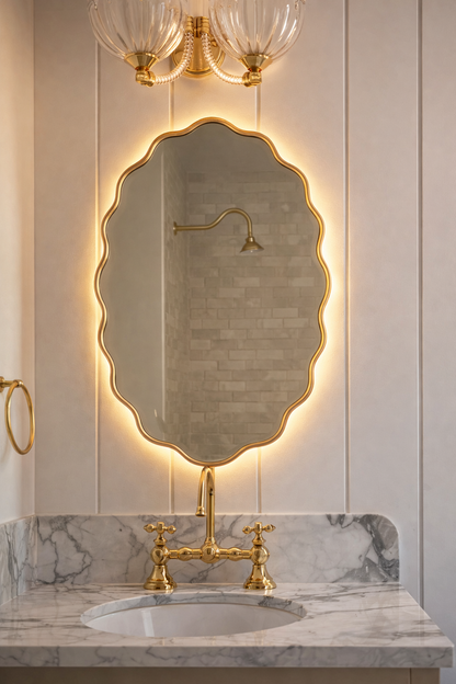 Flower ırregular  Mirror - Unique Wavy Wall Mirror