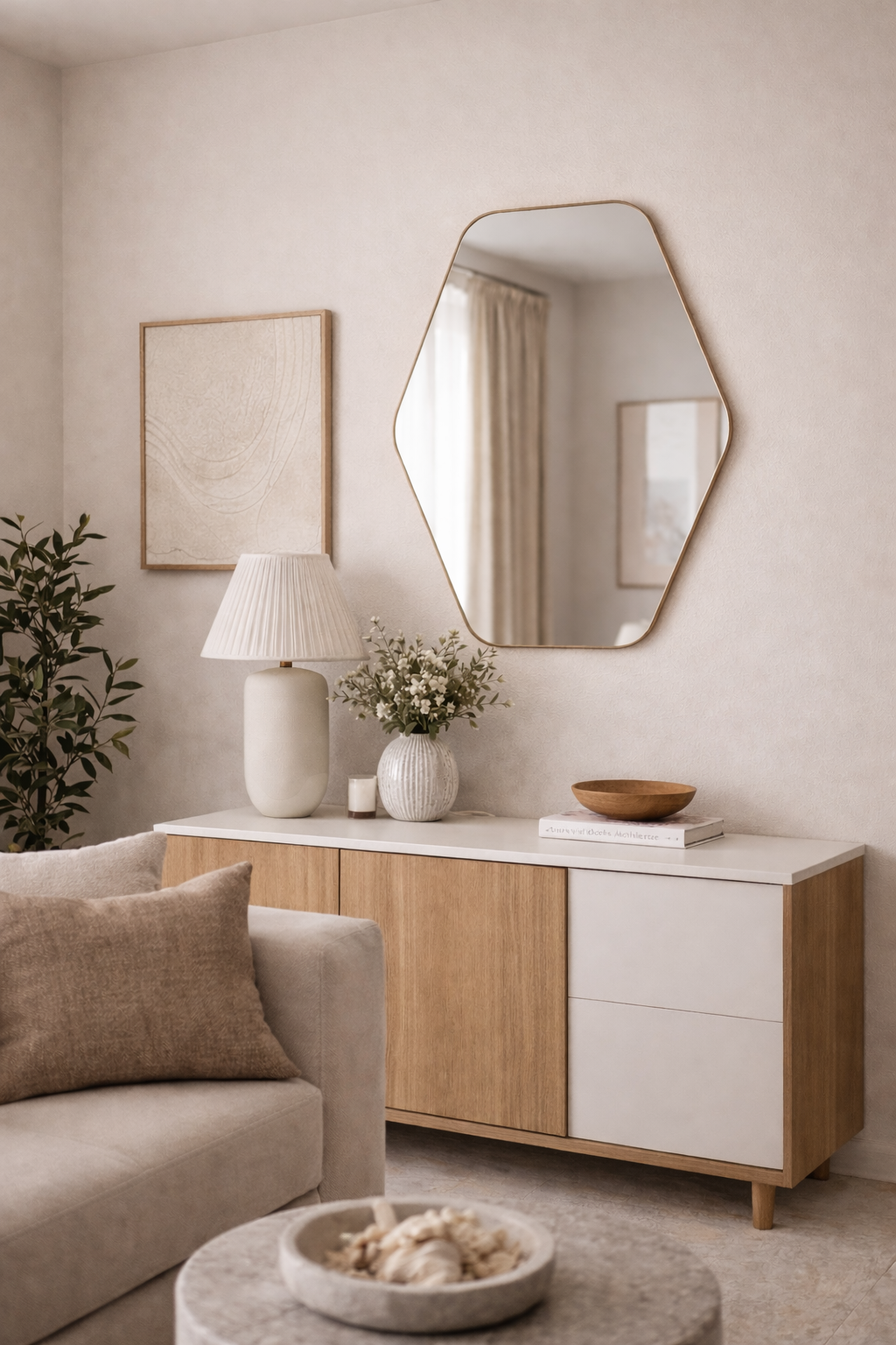 Efes Irregular Asymmetrical Wall Mirror