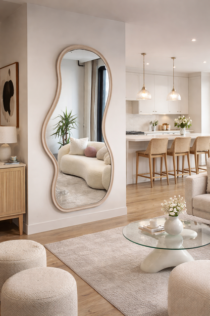 Sera Irregular Wavy Mirror - Handmade Asymmetrical Wall Mirror