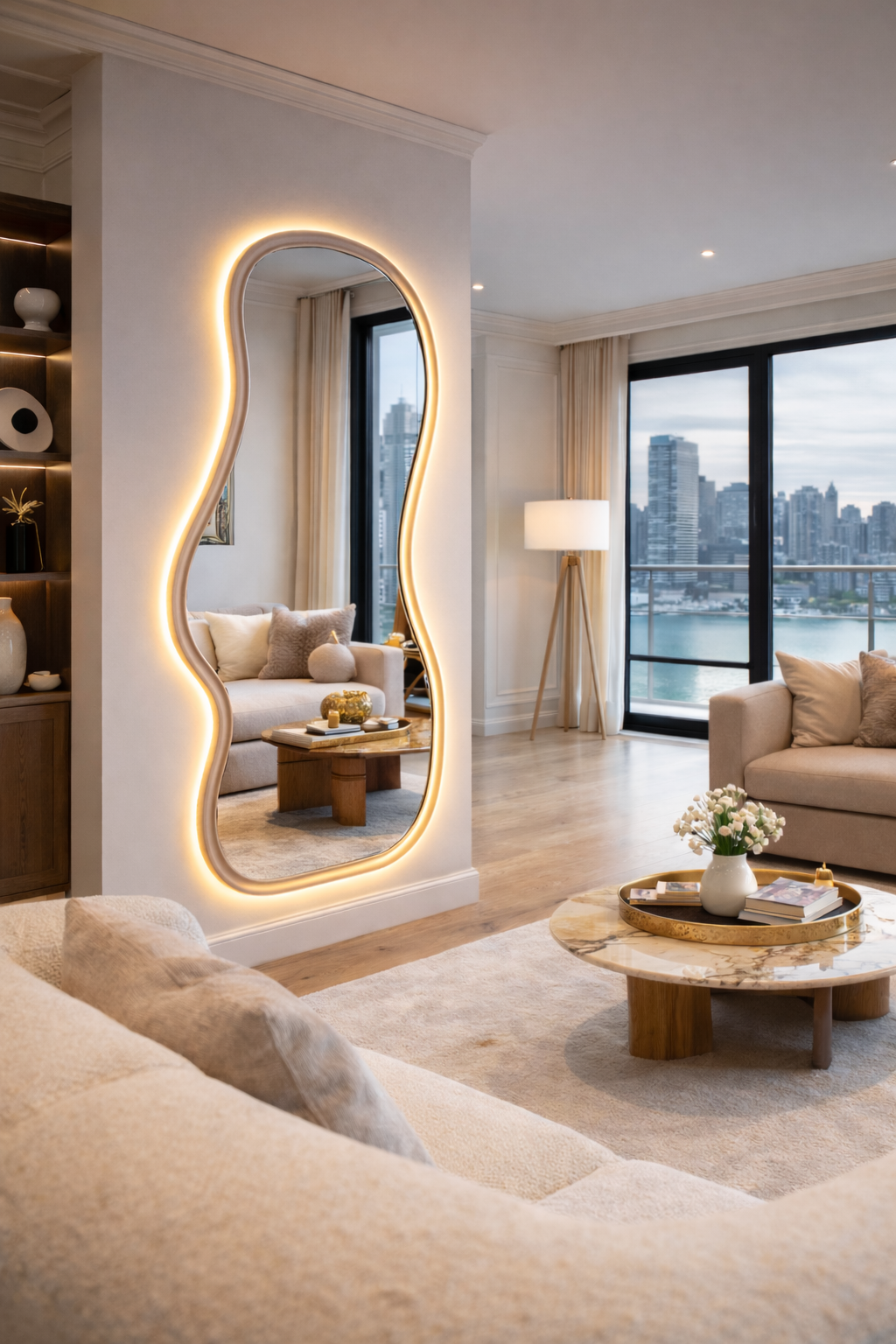 Sera Irregular Wavy Mirror - Handmade Asymmetrical Wall Mirror