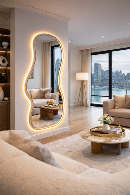 Sera Irregular Wavy Mirror - Handmade Asymmetrical Wall Mirror