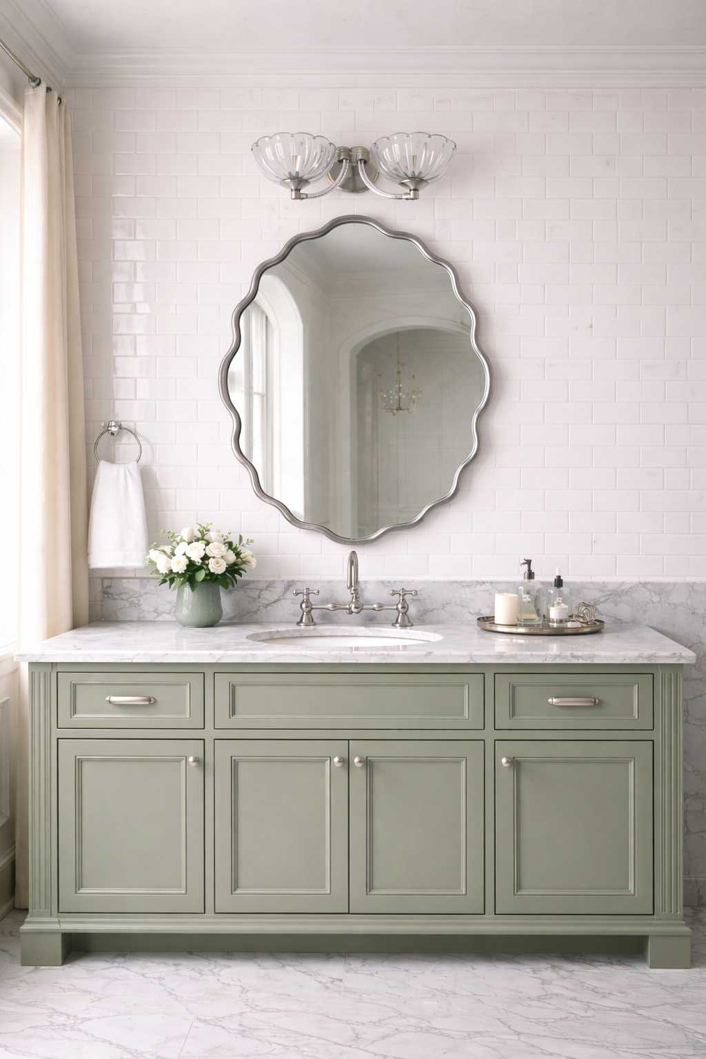 Flower ırregular  Mirror - Unique Wavy Wall Mirror