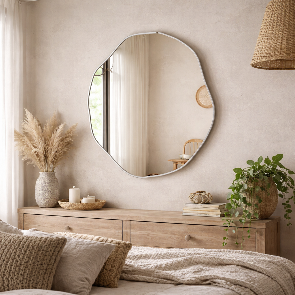 Kepez Asymmetrical Wall Mirror Irregular Design Organic Mirror