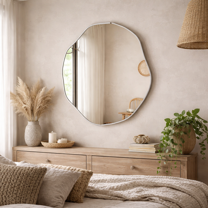 Kepez Asymmetrical Wall Mirror Irregular Design Organic Mirror