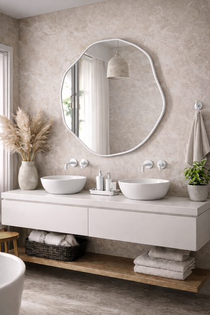 Kepez Asymmetrical Wall Mirror Irregular Design Organic Mirror