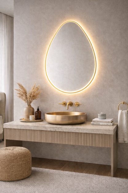 Jupiter Irregular Mirror Asymmetrical Design Led Mirror