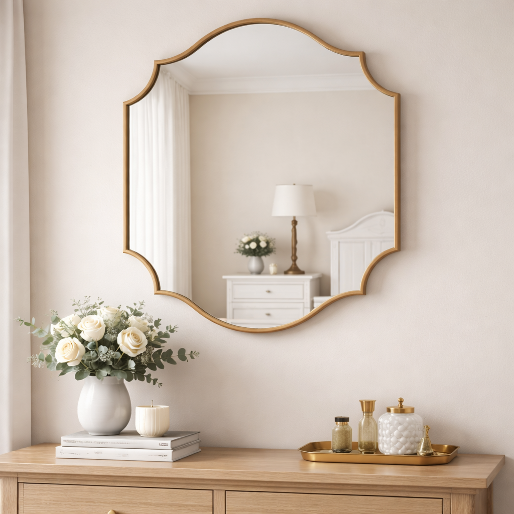 Lefke Asymmetrical Mirror - Handmade Irregular Wall Mirror