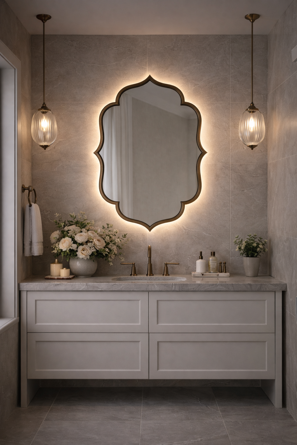 Riva Irregular Mirror  Elegant Asymmetrical Mirror