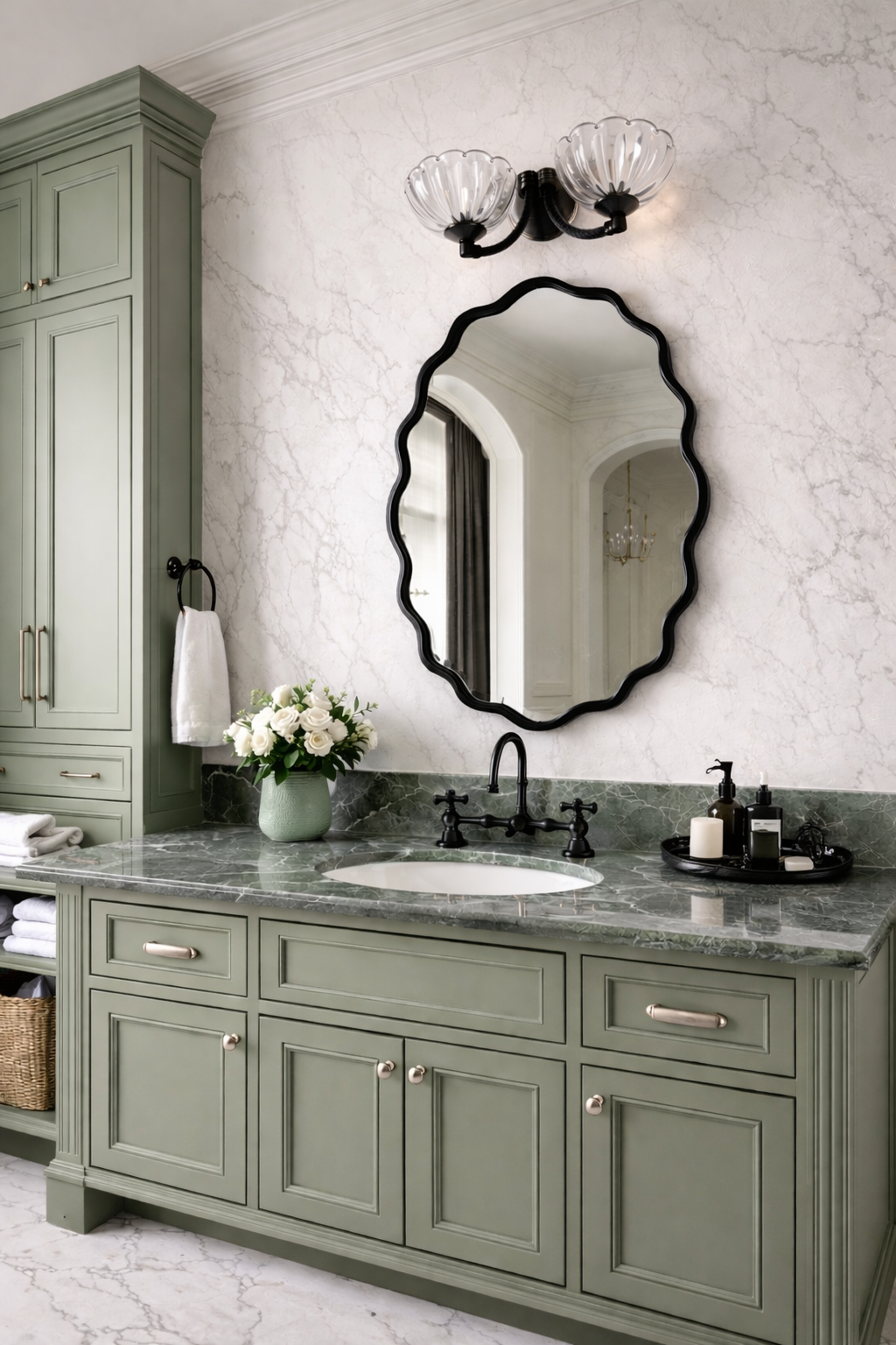 Flower ırregular  Mirror - Unique Wavy Wall Mirror