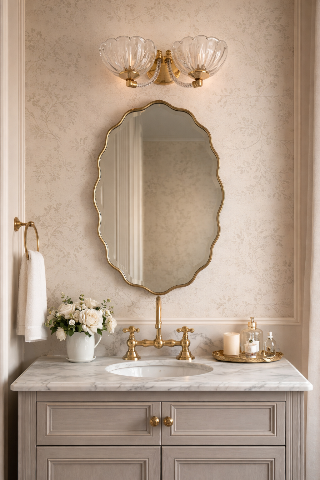 Flower ırregular  Mirror - Unique Wavy Wall Mirror