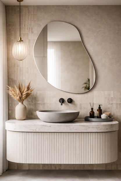 Bean Irregular Mirror Asymmetrical Bathroom Mirror