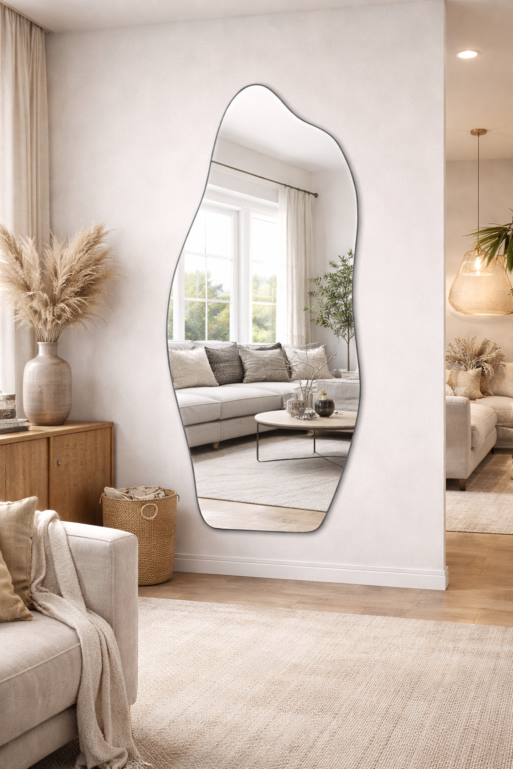 Sapphire Irregular Mirror - Elegant Asymmetrical Wall Mirror | Alpken