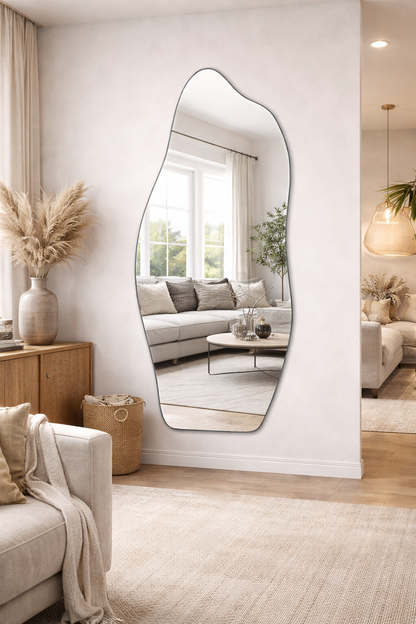 Sapphire Irregular Mirror - Elegant Asymmetrical Wall Mirror | Alpken