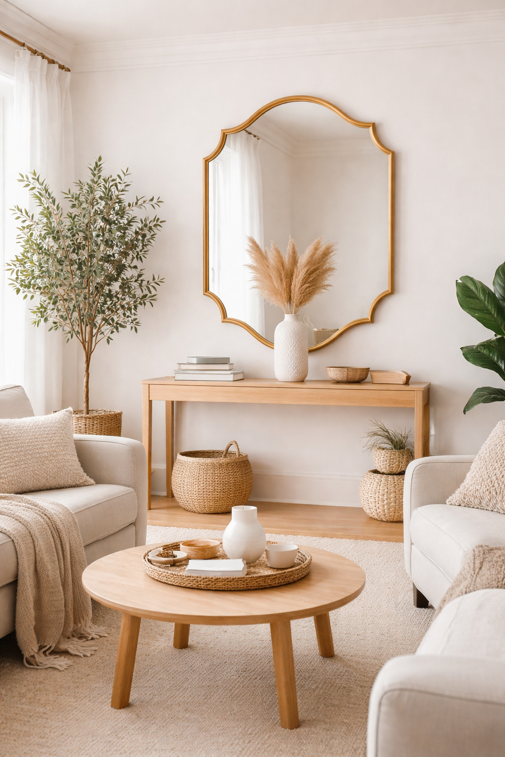 Lefke Asymmetrical Mirror - Handmade Irregular Wall Mirror